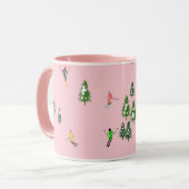 Mug Skieurs roses Ski (Devant gauche)