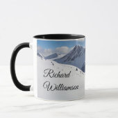 Mug Skiing - Teddy Bear Skier on snow Personalize (Gauche)