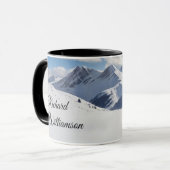 Mug Skiing - Teddy Bear Skier on snow Personalize (Devant gauche)