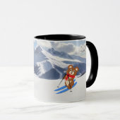 Mug Skiing - Teddy Bear Skier on snow Personalize (Devant droit)