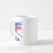 Mug Skiing Usa Support The Team Shirt Usa Flag Skiing (Devant gauche)