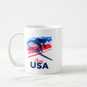 Mug Skiing Usa Support The Team Shirt Usa Flag Skiing (Gauche)