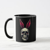 Mug Skull Bunny – Dark Easter Art - caneca (Gauche)