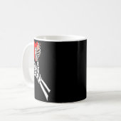 Mug Skull Skeleton Hand Holding Red Heart Love Valenti (Devant gauche)