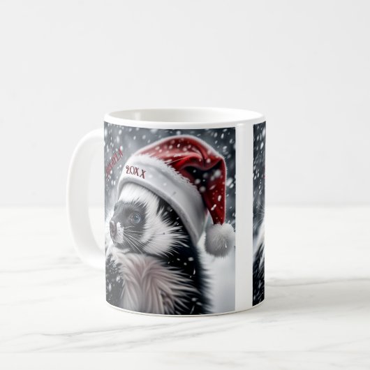 Mug Skunk à Santa Hat (Devant gauche)