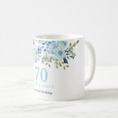 Mug Sky Blue Floral Aquarelle 70e anniversaire (Devant droit)