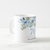 Mug Sky Blue Floral Aquarelle 70e anniversaire (Devant gauche)