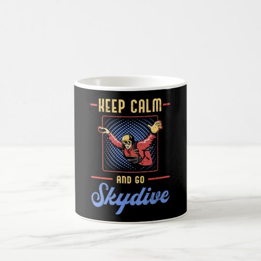 Mug Skydiver Retro Garder le calme Drôle cadeau (Centre)