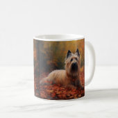 Mug Skye Terrier à l'automne Feuilles automne Inspire (Devant droit)