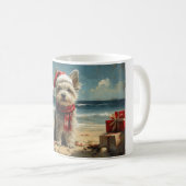 Mug Skye Terrier Chien Noël Plage Vintage (Devant droit)