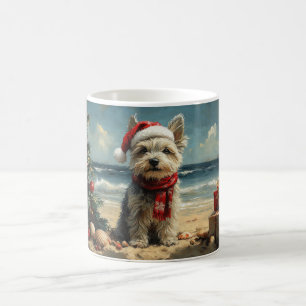 Mug Skye Terrier Chien Noël Plage Vintage