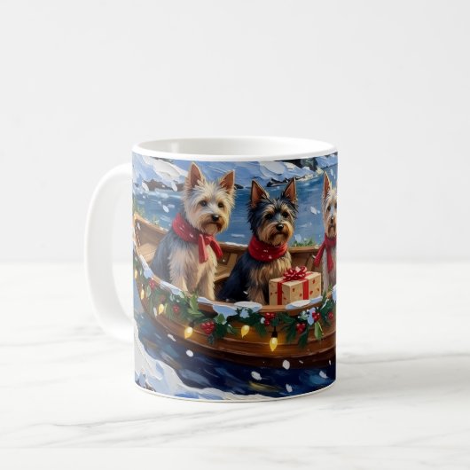 Mug Skye Terrier Christmas Boat Holiday (Devant gauche)