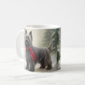 Mug Skye Terrier Dog à Noël de neige (Devant gauche)