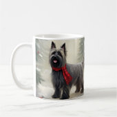 Mug Skye Terrier Dog à Noël de neige (Gauche)