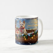 Mug Skye Terrier Noël Bateau Fêtes (Devant droit)