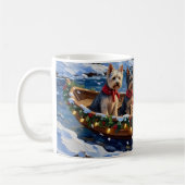 Mug Skye Terrier Noël Bateau Fêtes (Gauche)
