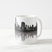 Mug Skyline Abstrait en noir et blanc (Devant droit)