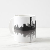 Mug Skyline Abstrait en noir et blanc (Devant gauche)
