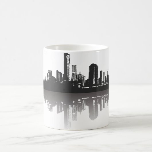 Mug Skyline Abstrait en noir et blanc (Centre)