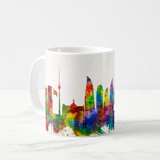 Mug Skyline Bakou Azerbaïdjan (Devant gauche)
