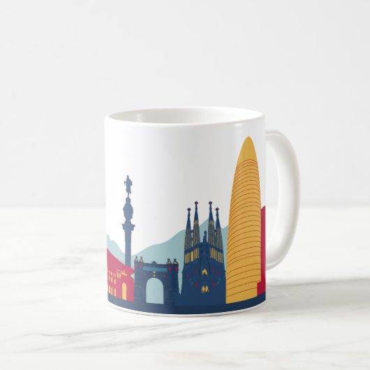 Mug Skyline de Barcelone (Devant droit)