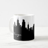 Mug Skyline de Chicago noir et blanc (Devant gauche)