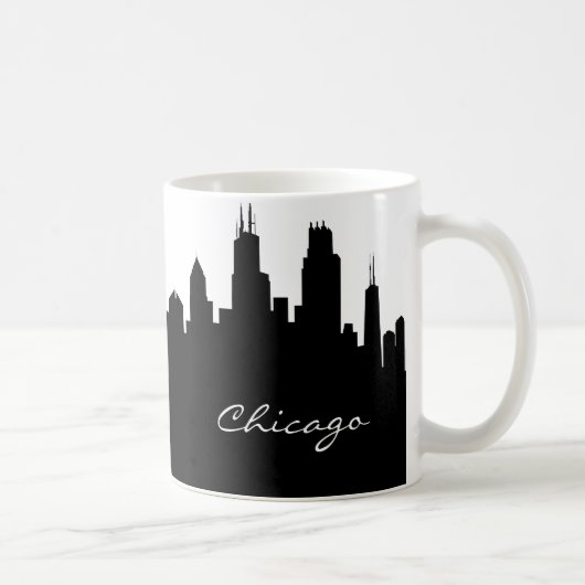 Mug Skyline de Chicago noir et blanc (Droite)