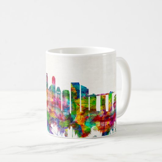 Mug Skyline de Singapour (Devant droit)