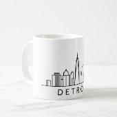 Mug Skyline Détroit - Design Cityscape (Devant gauche)