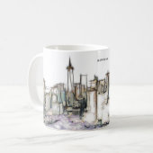 Mug Skyline Noir Et Blanc New York City Dessin (Devant gauche)