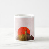 Mug Skyline urbain avec Red Sun Grunge Cityscape (Centre)