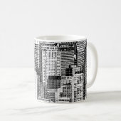 Mug Skyscraper City Texture Isométrique sans fil (Devant droit)
