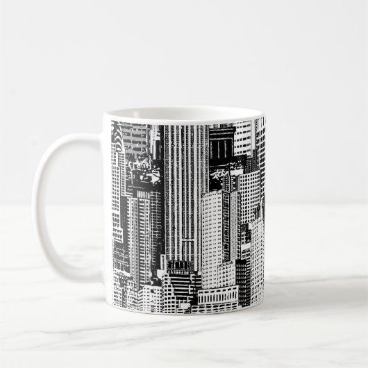 Mug Skyscraper City Texture Isométrique sans fil (Gauche)