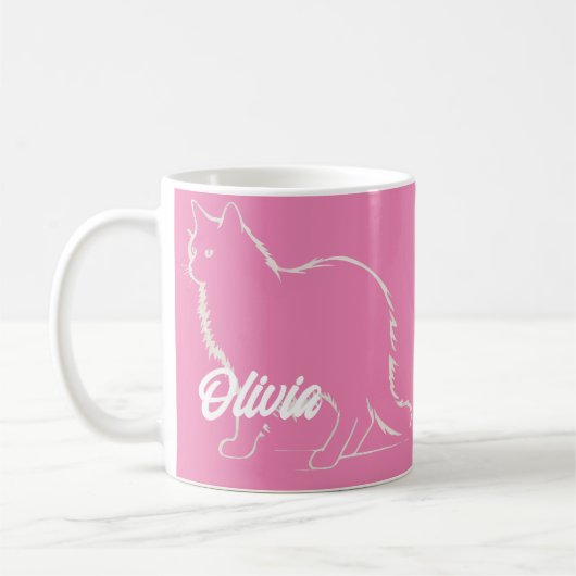 Mug Sleek Cat Silhouette - Purr-fect Morning Companion (Gauche)