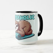 Mug Sleepaholic - Sleeping Sloth sur tapis de Yoga (Devant droit)