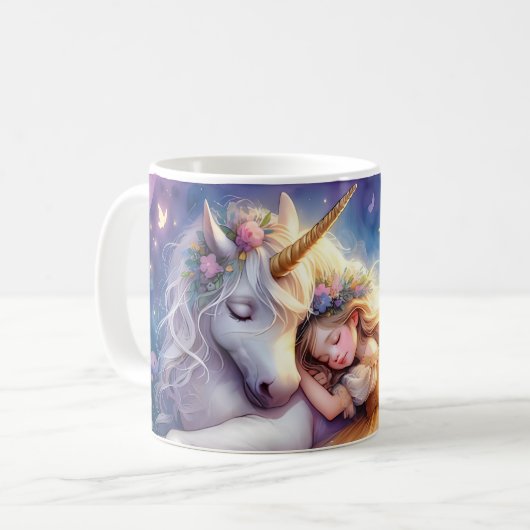 Mug Sleeping Girl Unicorn Dreamscape (Devant gauche)