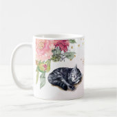 Mug Sleepy Cat Illustration Gold Parties scintillant G (Gauche)