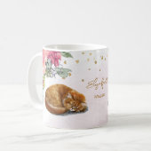 Mug Sleepy Orange Chat Maman Illustration Fille Cadeau (Devant gauche)