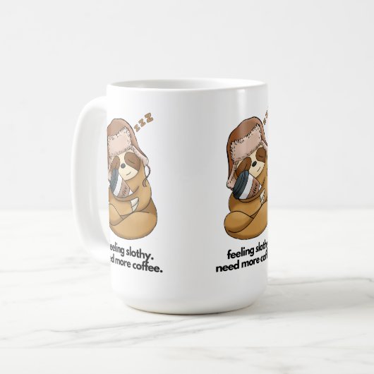Mug Sleepy Sloth Accrocher le café (Devant gauche)
