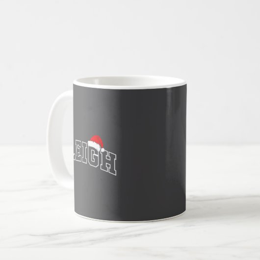 Mug Sleigh Christmas Varsity Minimal Text Santa Hat Fa (Devant gauche)