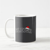 Mug Sleigh Christmas Varsity Minimal Text Santa Hat Fa (Gauche)