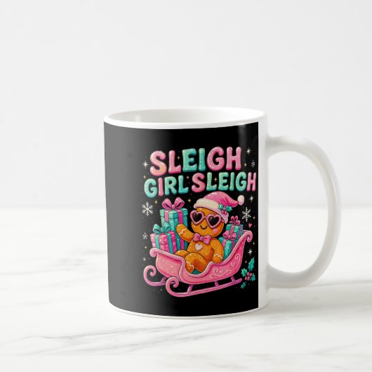 Mug Sleigh Girl Cute Gingerbread Christmas Art  (Droite)