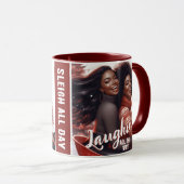 Mug Sleighin' Soeurs Festive Rire (Devant droit)
