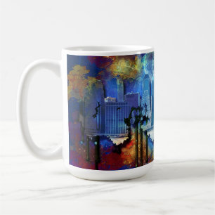 Mug SlipperyJoe NYC graffiti lune entourée de tourbill