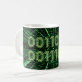 Mug SlipperyJoe's 69 code binaire vert vibrant calcul (Devant gauche)