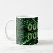 Mug SlipperyJoe's 69 code binaire vert vibrant calcul (Gauche)