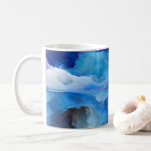Mug SlipperyJoe's abstrait nuage artwork coloré surr (Avec donut)