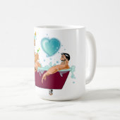 Mug SlipperyJoe's deux gays hommes aiment la baignoire (Devant droit)