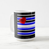 Mug SlipperyJoe's Gay Leather Pride drapeau royal noir (Devant gauche)