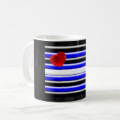 Mug SlipperyJoe's Gay Leather Pride drapeau royal noir (Devant gauche)